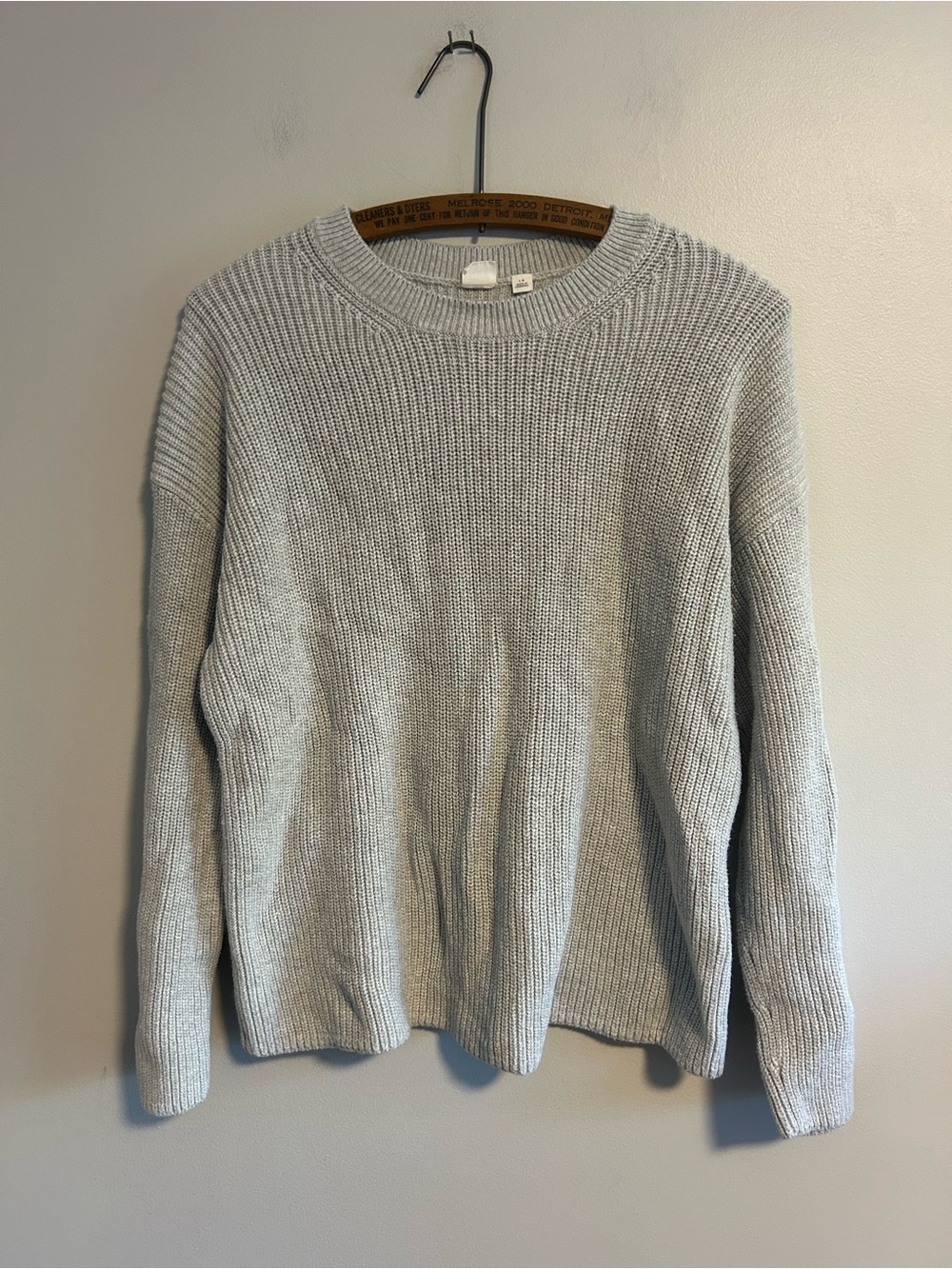 Gap large grey Crewneck Knit pullover long sleeve Sweater